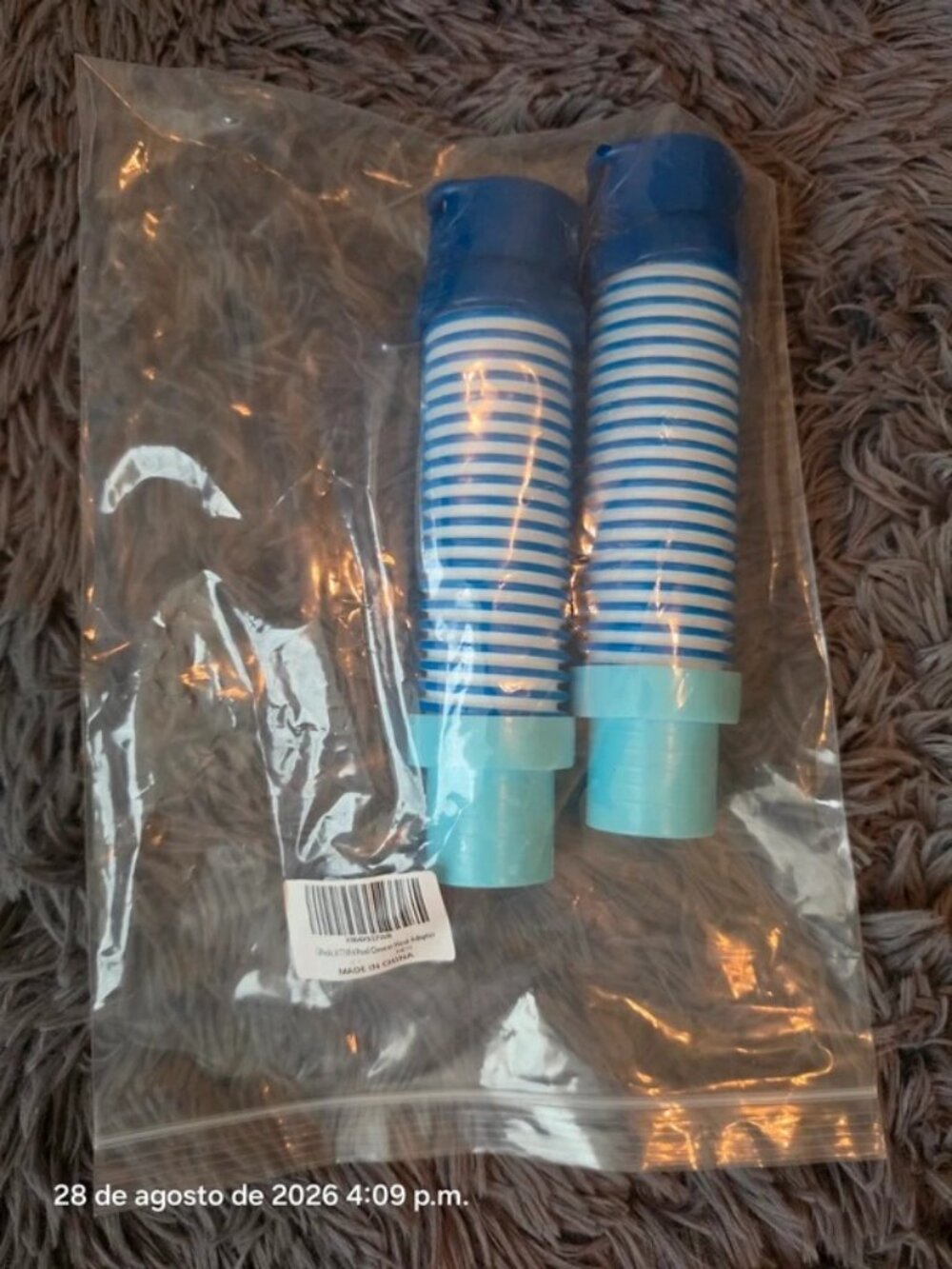 2-Pack Pool Vacuum Hose Adapter Ends/Connectors Blue/White Plastic